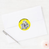 geschenkdozen Neon Yellow Ronde Sticker (Envelop)