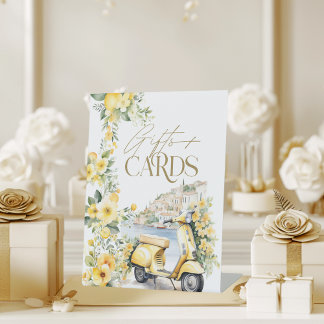 Geschenken Kaarten Positano Amalfi Vespa Vrijgezel Reclamebord Met Voetstuk