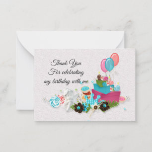 Geschenken voor geboortedag Dank je kaarten Notitiekaartje