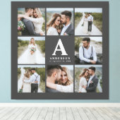 Geschenkje voor multi-foto monogram bruiloft canvas afdruk (Insitu (Houten vloer))