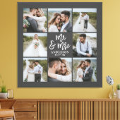 Geschenkje voor multi-foto monogram bruiloft canvas afdruk (Insitu (Woonkamer))