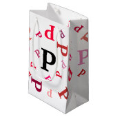 Geschenkzak - Jumbled Letters in Reds and Pinks Klein Cadeauzakje (Voorkant Gekanteld)