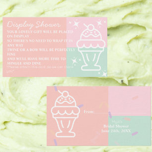 Geschept Up Ice Cream Bruids Display Douche Informatiekaartje