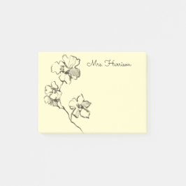 Geschetste bloem post-it® notes