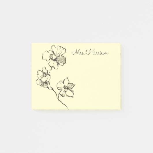 Geschetste bloem post-it® notes (Voorkant)