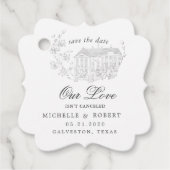 geschetste bloempastel bewaar de datum bedankjes labels (Voorkant)