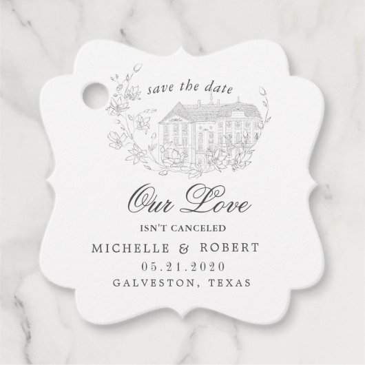  geschetste bloempastel bewaar de datum bedankjes labels (Voorkant)