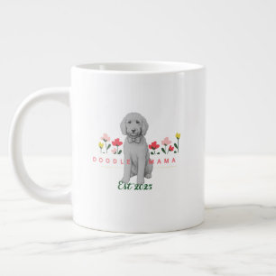Geschetste Doodle Mok met Bloemen - Aanpasbaar