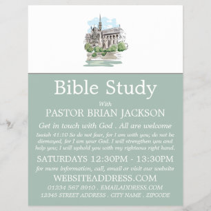 Geschetste kerk, advertentie voor christelijke bij flyer