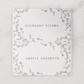 Geschetste Moderne Bloemen Trouwplaats Kaart (Buitenkant ongevouwen)