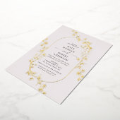 geschetste moderne bloemige bruiloft folie uitnodiging (Gedraaid)