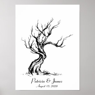 Geschetste Vingerafdruk Boom Poster