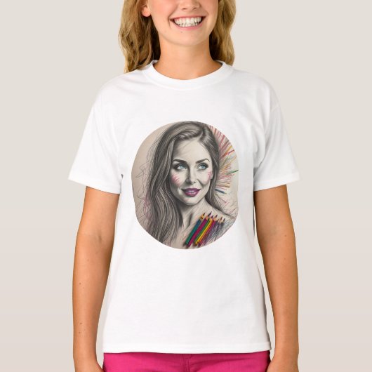 geschetste vrouwen t-shirt (Voorkant)