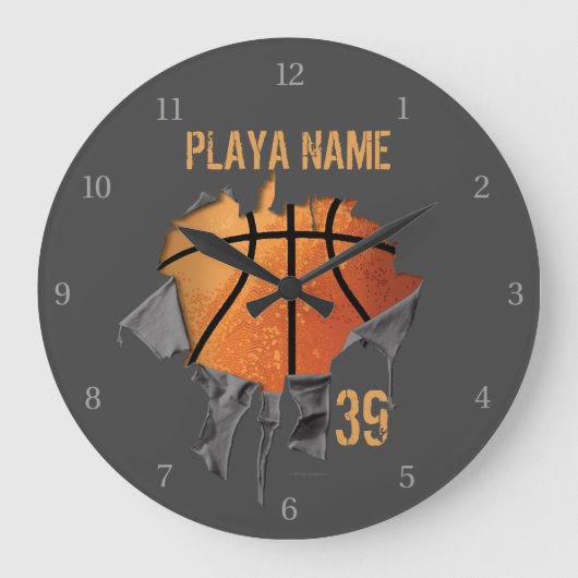 Gescheurd Basketbal Grote Klok (Voorkant)