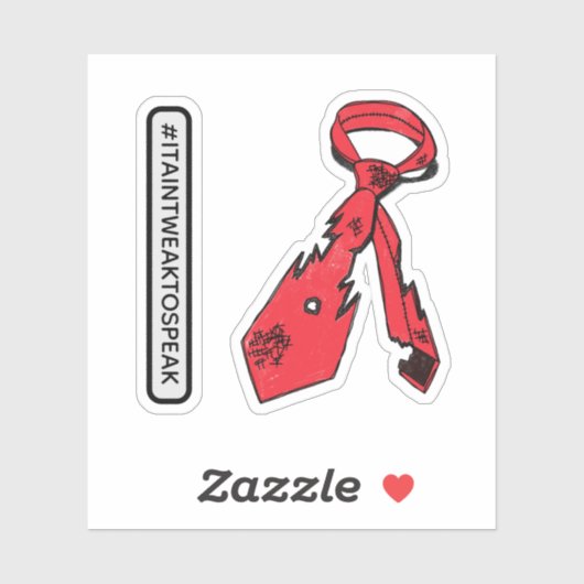 Gescheurd en gescheurd Stropdas Sticker (Vel)