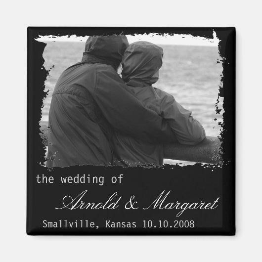 Gescheurd Lijst Custom Save the Date Marriage Magneet (Voorkant)