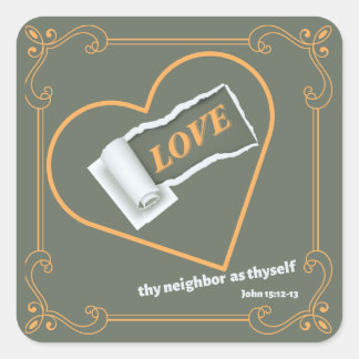 Gescheurd papier over "LIEFDE" Vierkante Sticker