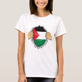 Gescheurd shirt Palestijnse vlag binnenin
