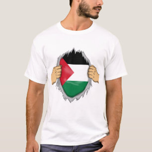 Gescheurd shirt Palestijnse vlag binnenin