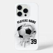 Gescheurd Voetbal Gepersonaliseerd Wit Hoesje (Achterkant)