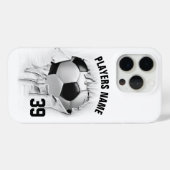 Gescheurd Voetbal Gepersonaliseerd Wit Hoesje (Achterkant (horizontaal))