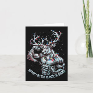 Gescheurd voor de games Funny Christmas Gym Workou Kaart