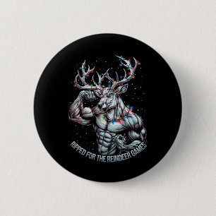 Gescheurd voor de games Funny Christmas Gym Workou Ronde Button 5,7 Cm