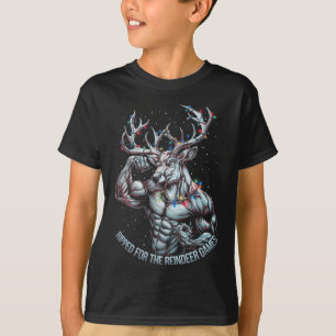 Gescheurd voor de games Funny Christmas Gym Workou T-shirt