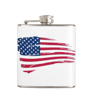Gescheurde Amerikaanse vlag Heupfles