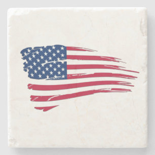 Gescheurde Amerikaanse vlag Stenen Onderzetter