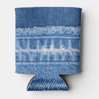 Gescheurde denim: Dubbele Blauwe Jeans Lijst Blikjeskoeler