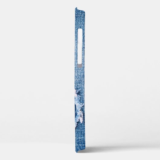 Gescheurde denim stof textuur, blauwe tinten. Case-Mate iPhone case (Achterkant / Links)