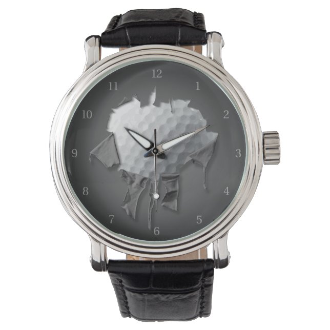 Gescheurde Golfbal Horloge (Voorkant)