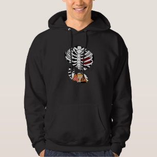 Gescheurde Halloween Röntgen Skelet Ribbenkast Piz Hoodie
