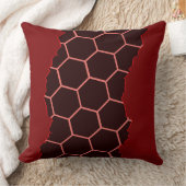 Gescheurde moderne rode, zwarte honingraatstructuu kussen (Deken)