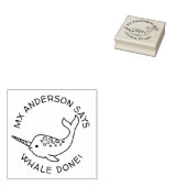 Gescheurde Narwhal Done Rubber Stamp Rubberstempel (Gestempeld)