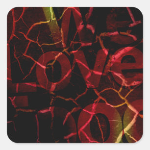 Gescheurde randen, sterk hart: onbreekbare liefde vierkante sticker