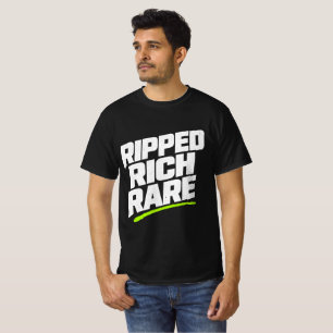 Gescheurde Rijke Zeldzame Motiverende Typografie T-shirt