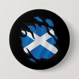 Gescheurde Schotland Vlag Ronde Button 7,6 Cm