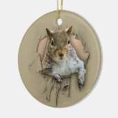 Gescheurde Shirt Eekhoorn Keramisch Ornament (Links)