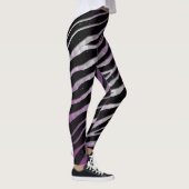 Gescheurde SpaceTime Strepen - Paars/Wit Leggings (Rechts)