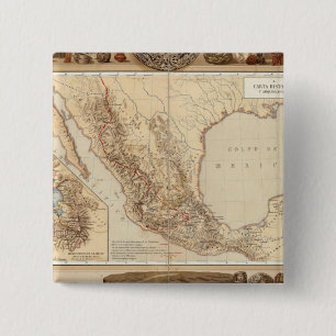 Geschiedenis en architectuur van Mexico Vierkante Button 5,1 Cm
