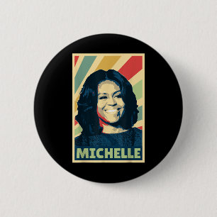 Geschiedenis en Politiek Winkel Michelle Obama Vin Ronde Button 5,7 Cm