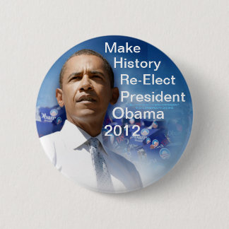 Geschiedenis herkozen President Obama 2012 Ronde Button 5,7 Cm