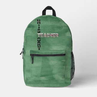 Geschiedenis Leraar Terug naar School schoolbord R Bedrukte Rugzak