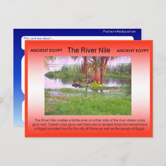 Geschiedenis, Oude Egypte, Nijlrivier Briefkaart (Voorkant / Achterkant)