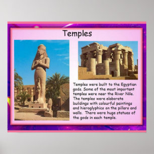 Geschiedenis, Oude Egyptische tempels Poster