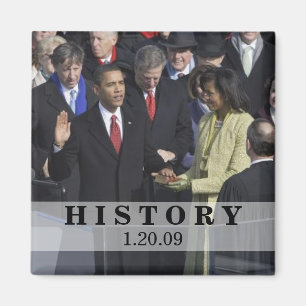 GESCHIEDENIS: President Obama Inauguration Ceremon Magneet