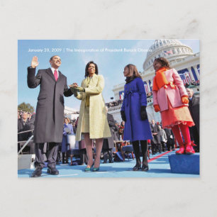 GESCHIEDENIS: President Obama's openingsceremonie Briefkaart