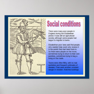 Geschiedenis, sociale omstandigheden in de tijd va poster